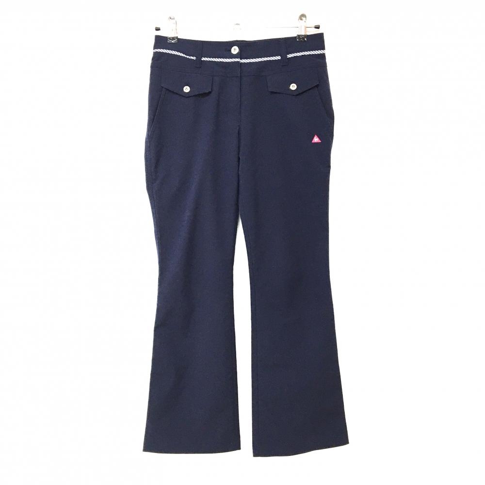 ルコックゴルフ パンツ ネイビー シンプル ストレッチ レディース 7(S) ゴルフウェア le coq sportif