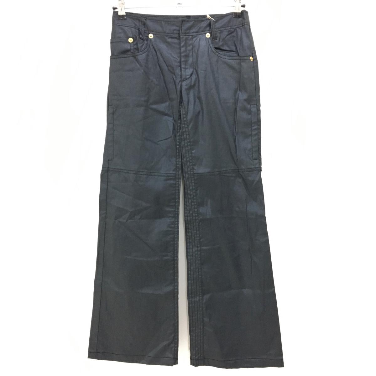 【新品】ルコックゴルフ パンツ 黒系 光沢 フィットアンドフレアー ストレッチ  レディース 9 ゴルフウェア le coq sportif