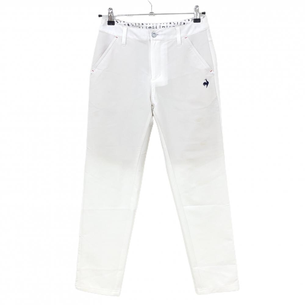 ルコックゴルフ パンツ 白 サイドロゴ 裏地付 レディース 9 ゴルフウェア le coq sportif