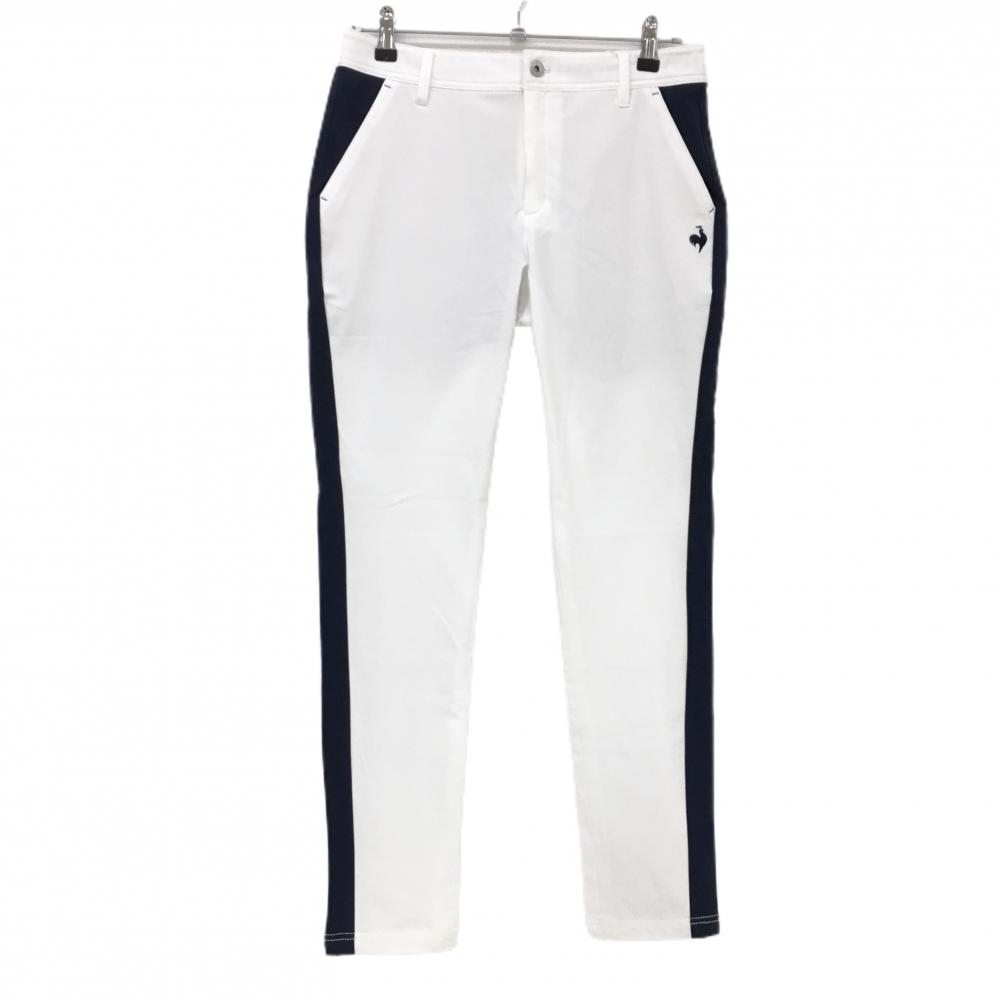 【新品】ルコックゴルフ パンツ 白×ネイビー サイドライン ストレッチ レディース 13 ゴルフウェア le coq sportif