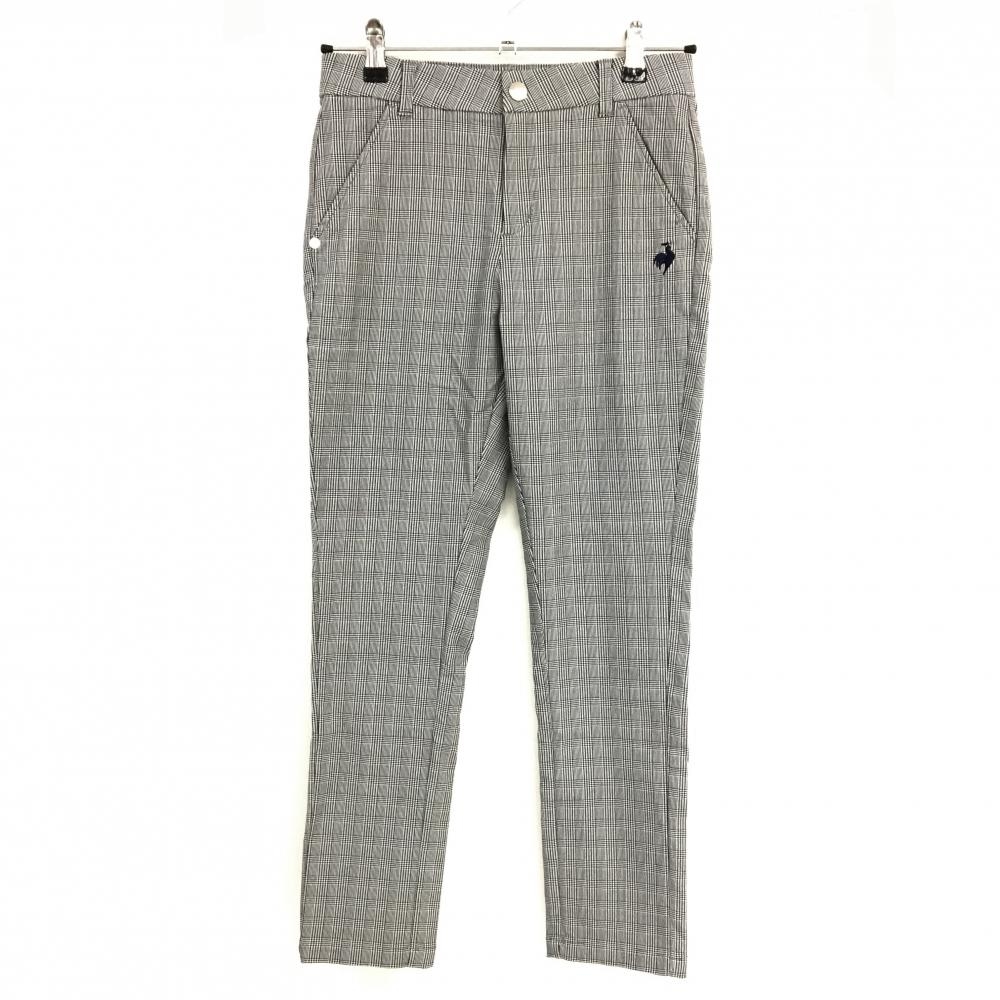 【超美品】ルコックゴルフ ストレッチパンツ 黒×白 グレンチェック レディース S ゴルフウェア 2024年モデル le coq sportif