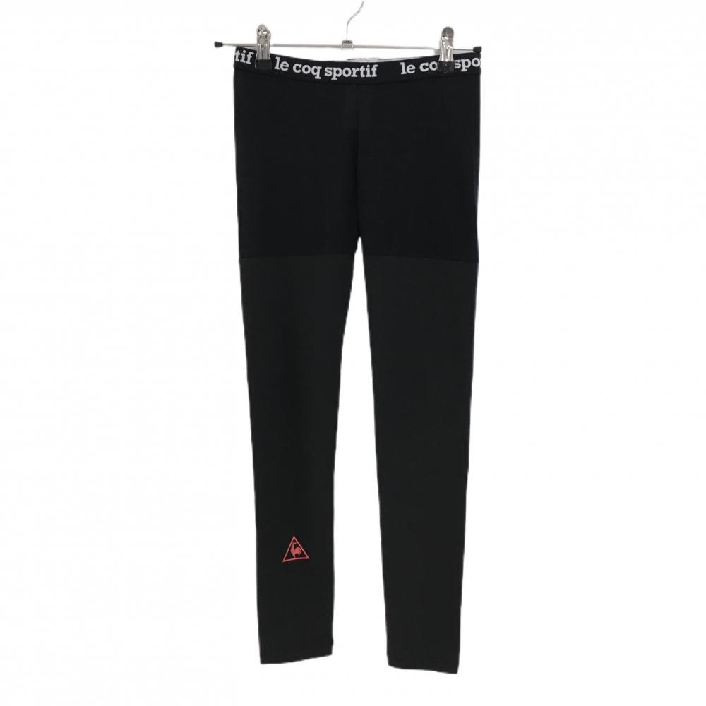 【超美品】ルコックゴルフ レギンス 黒 上部メッシュ ストレッチ レディース F(M-L) ゴルフウェア le coq sportif