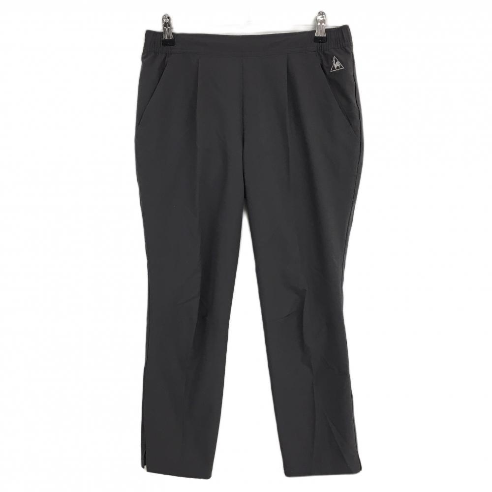 【超美品】ルコック 半端丈パンツ グレー ロゴ刺しゅう ウエストゴム レディース O ゴルフウェア le coq sportif