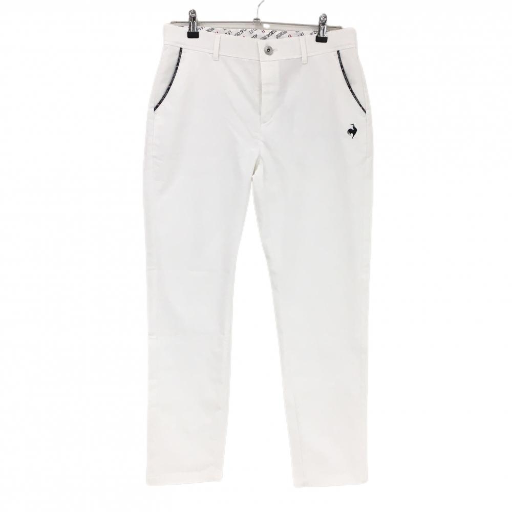 【新品】ルコックゴルフ 九分丈パンツ 白 ポケット口ロゴ ストレッチ レディース LL ゴルフウェア le coq sportif