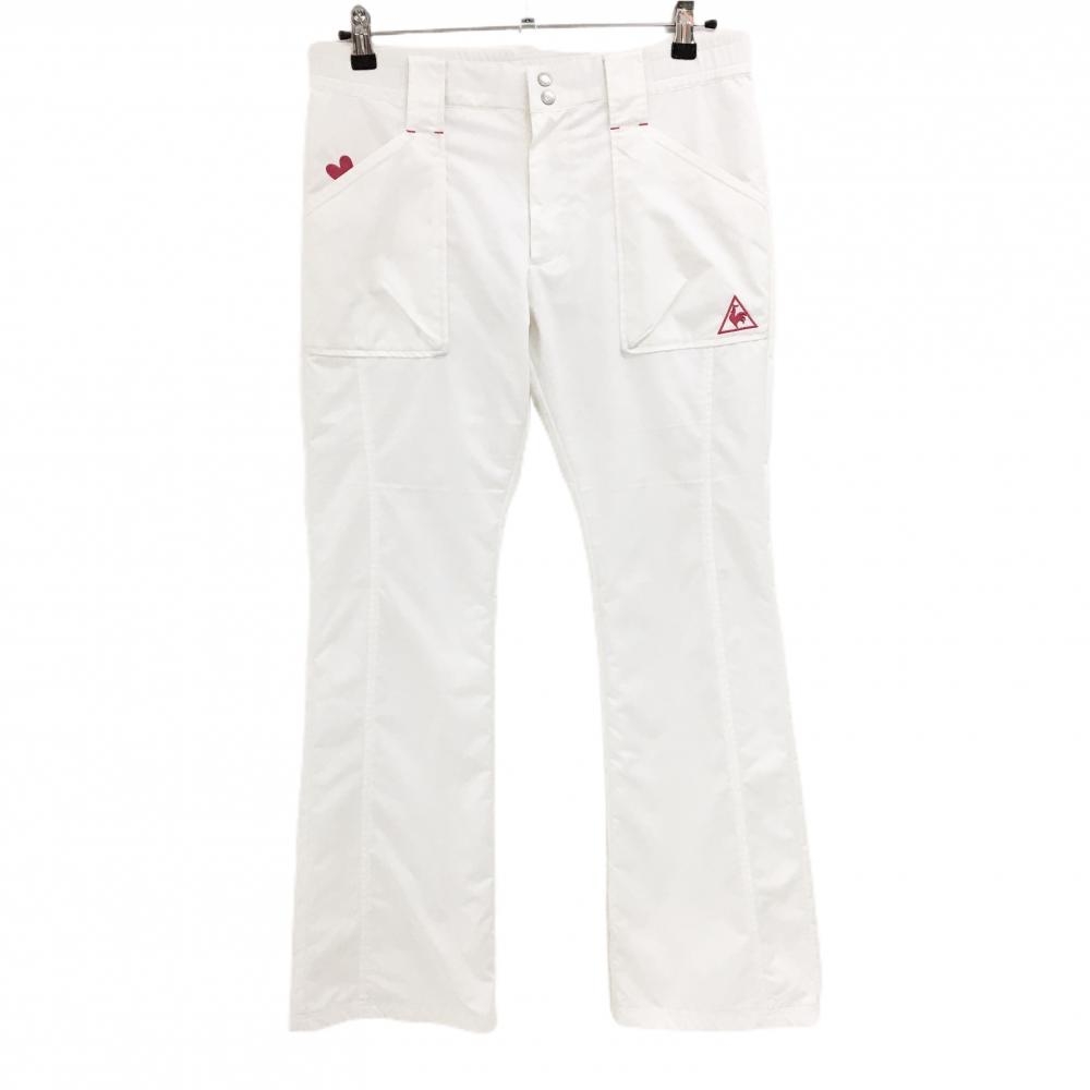 ルコックゴルフ パンツ 白×ピンク ハート  レディース 11 ゴルフウェア le coq sportif