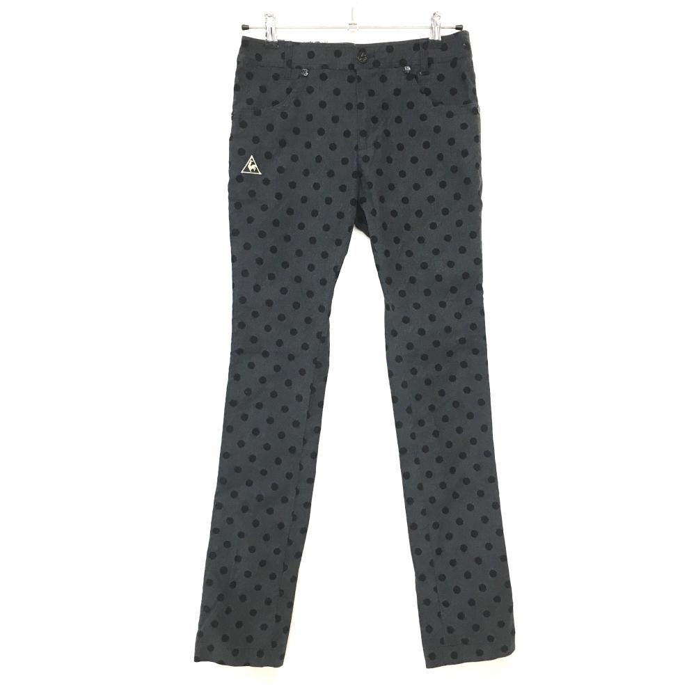 ルコックゴルフ パンツ ダークグレー系×黒 ドット ストレッチ レディース 11 ゴルフウェア le coq sportif