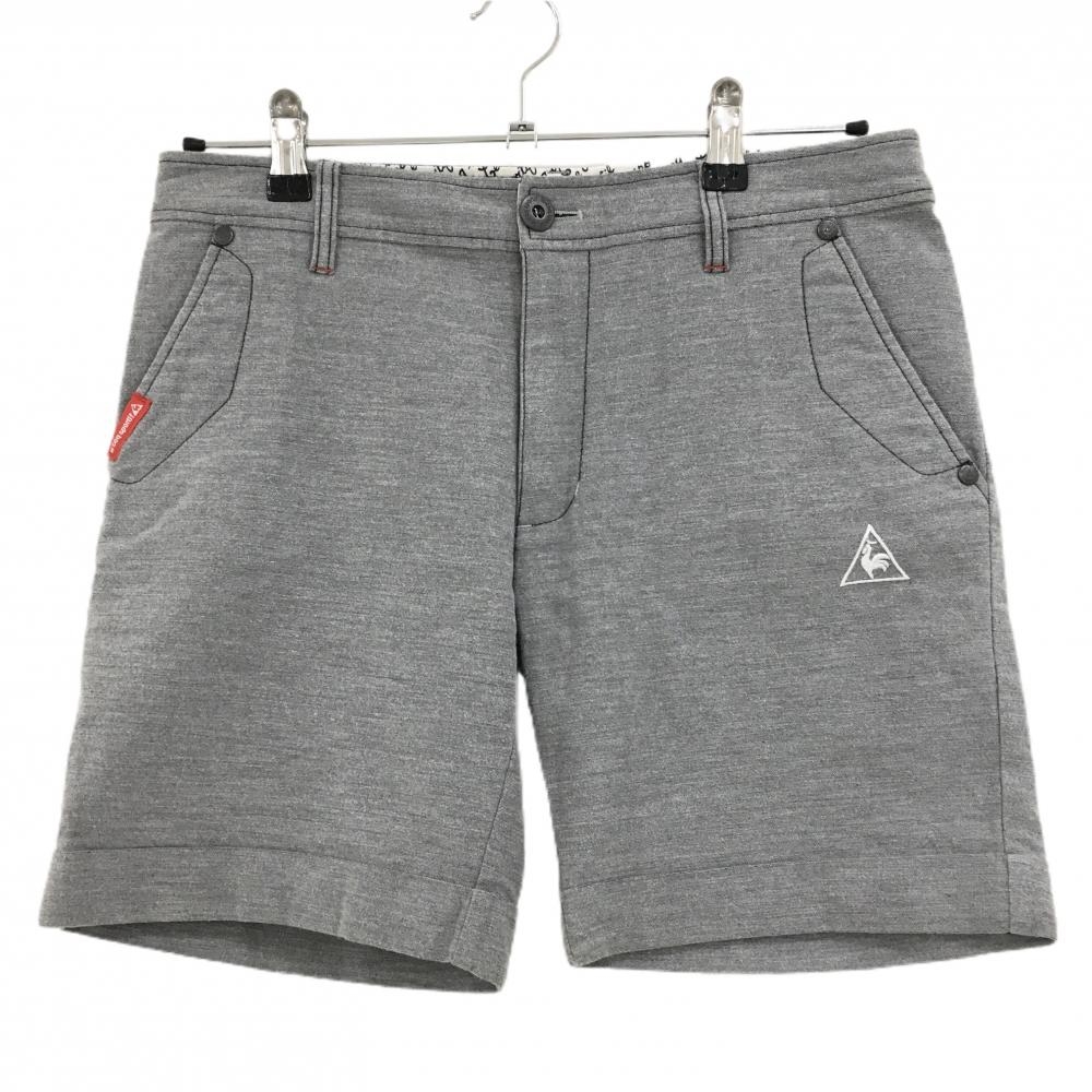 【超美品】ルコックゴルフ ショートパンツ 杢グレー ロゴ白 レディース 11 ゴルフウェア le coq sportif
