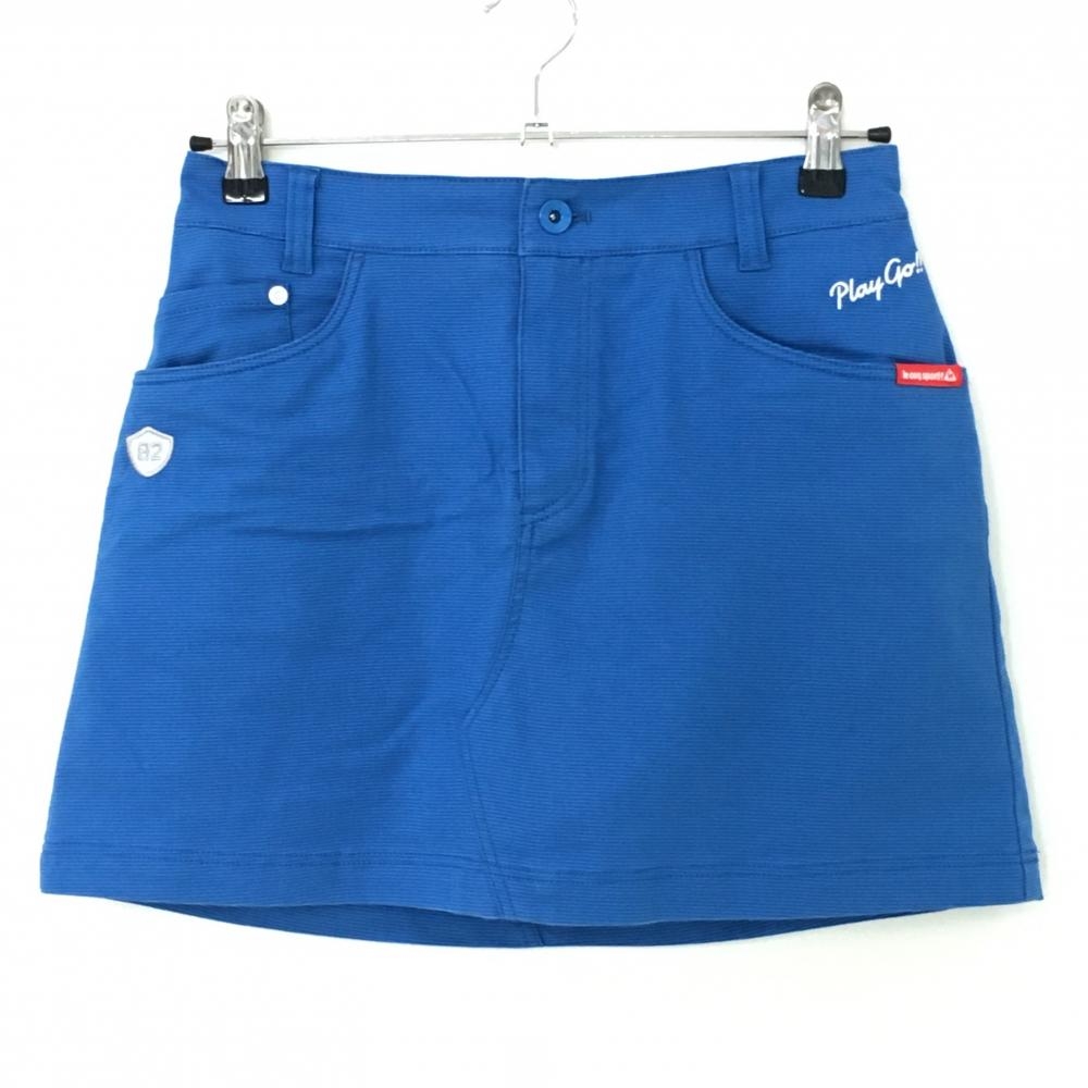 【美品】ルコック スカート ブルー 後ろウエストゴム 内側インナーパンツ レディース 9 ゴルフウェア le coq sportif