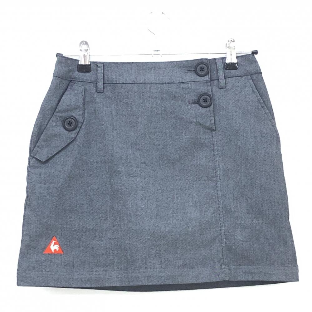 【美品】ルコック スカート ダークグレー シャンブレー調生地 内側インナーパンツ  レディース 7(S) ゴルフウェア le coq sportif