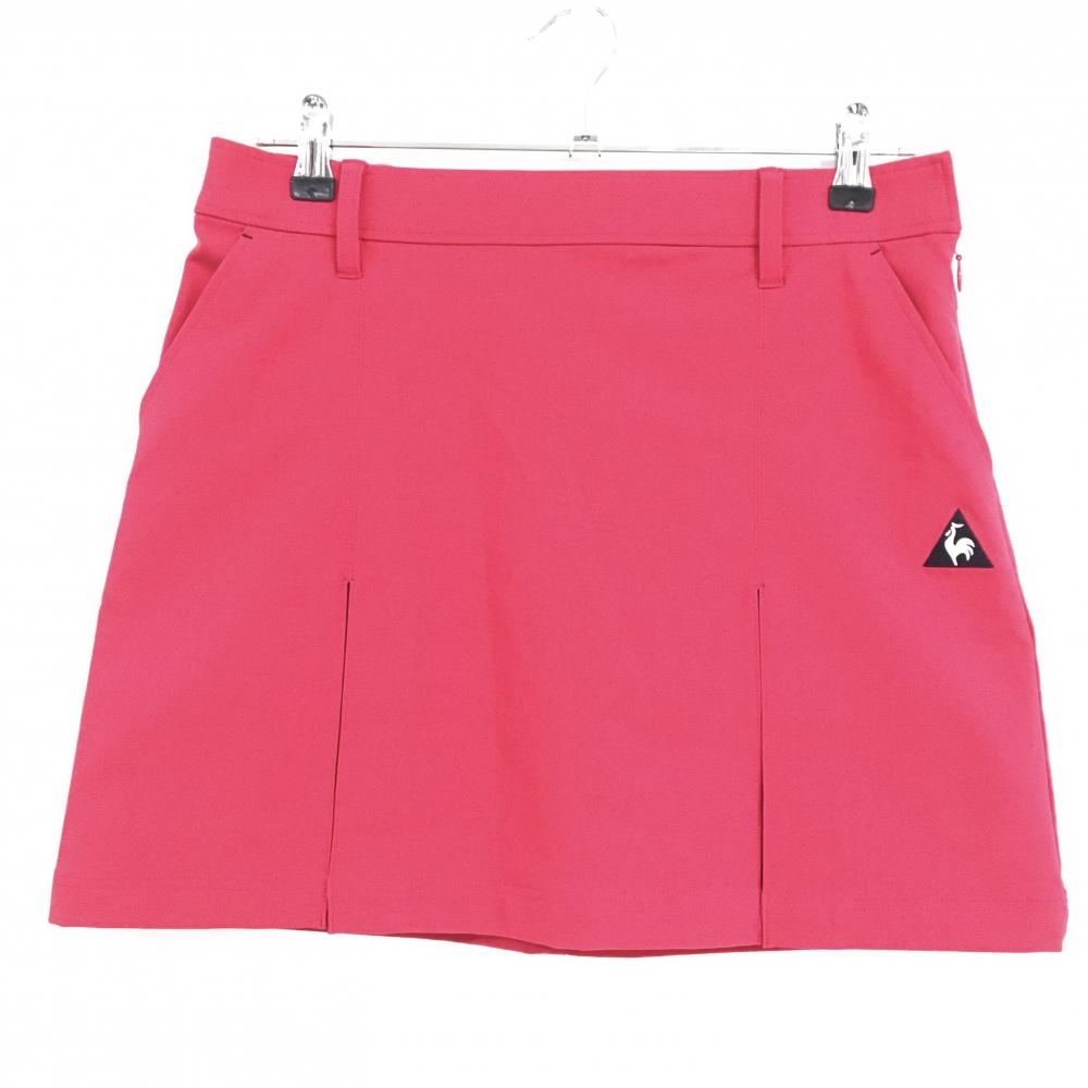 【超美品】ルコックゴルフ スカート レッド×ネイビー ロゴ刺しゅう レディース 11 ゴルフウェア le coq sportif