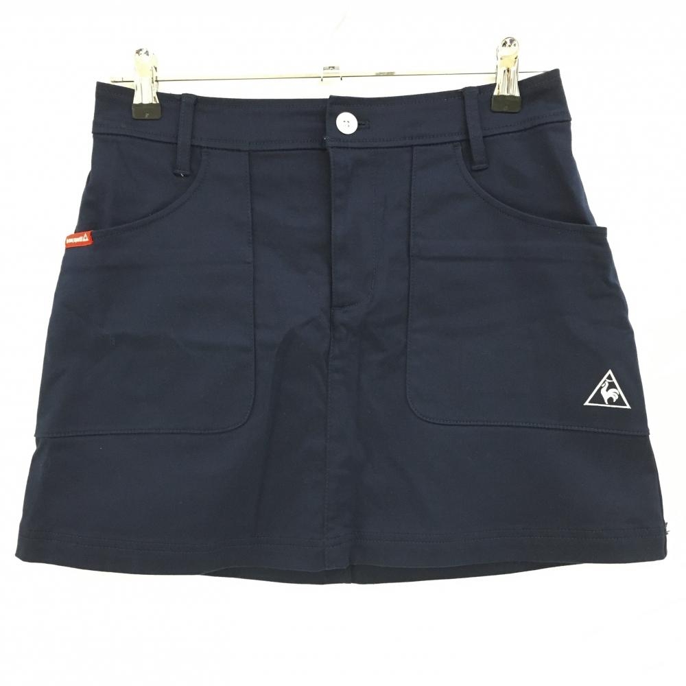 【美品】ルコック スカート ネイビー ストレッチ 後ろウエストゴム  レディース 9 ゴルフウェア le coq sportif