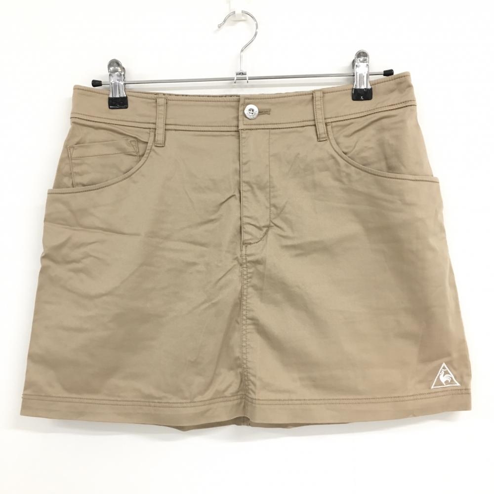 【美品】ルコック スカート ブラウン シンプル ロゴ白 レディース 13 ゴルフウェア le coq sportif
