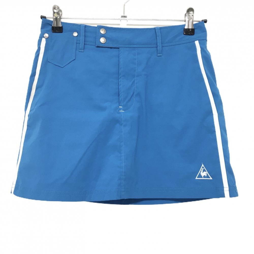 ルコックゴルフ スカート ライトブルー×白 サイドライン 内側インナーパンツ レディース 7 ゴルフウェア le coq sportif