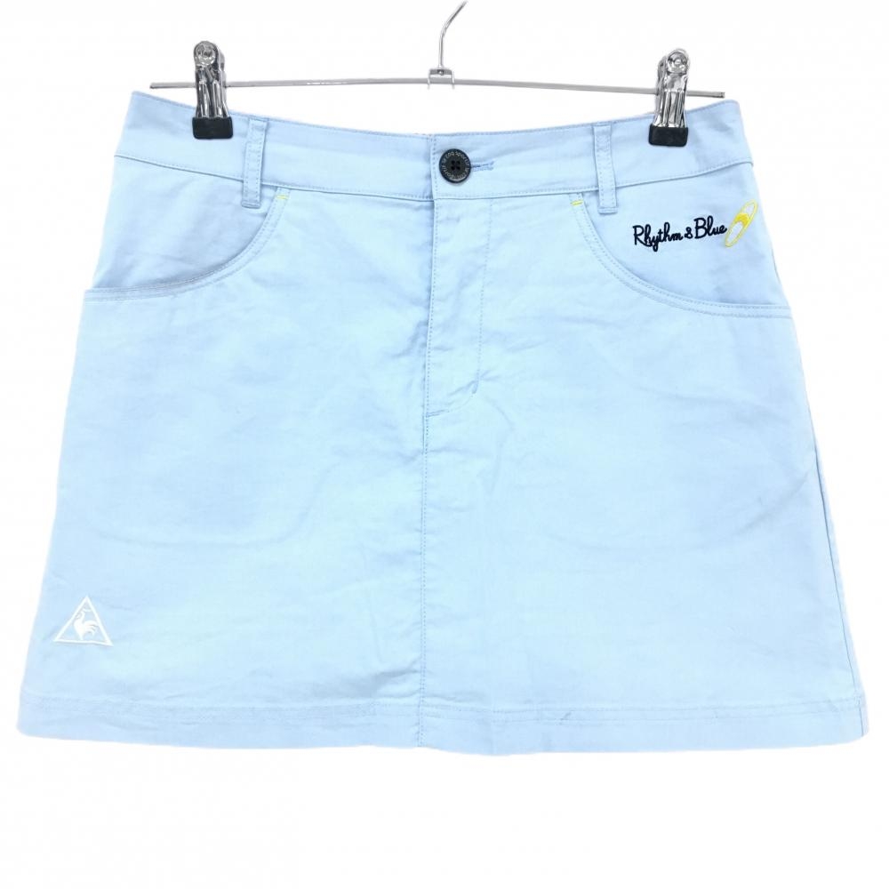 ルコックゴルフ スカート ライトブルー ロゴ刺しゅう ヤシの木ワッペン ストレッチ レディース 9 ゴルフウェア le coq sportif