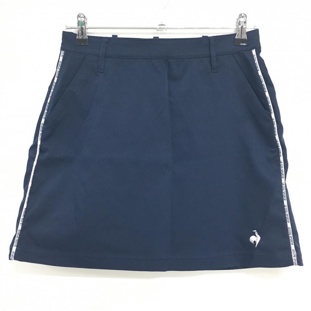 【美品】ルコックゴルフ スカート ネイビー×白 サイドロゴライン レディース 11 ゴルフウェア le coq sportif