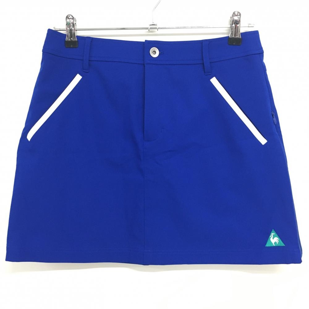 ルコックゴルフ スカート ブルー×白 裾ロゴ サイドファスナー レディース 11 ゴルフウェア le coq sportif