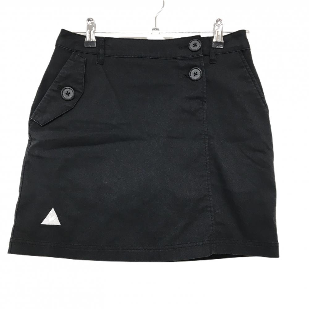 ルコック スカート 黒 裾ロゴ刺しゅう 内側インナーパンツ レディース 7 ゴルフウェア le coq sportif