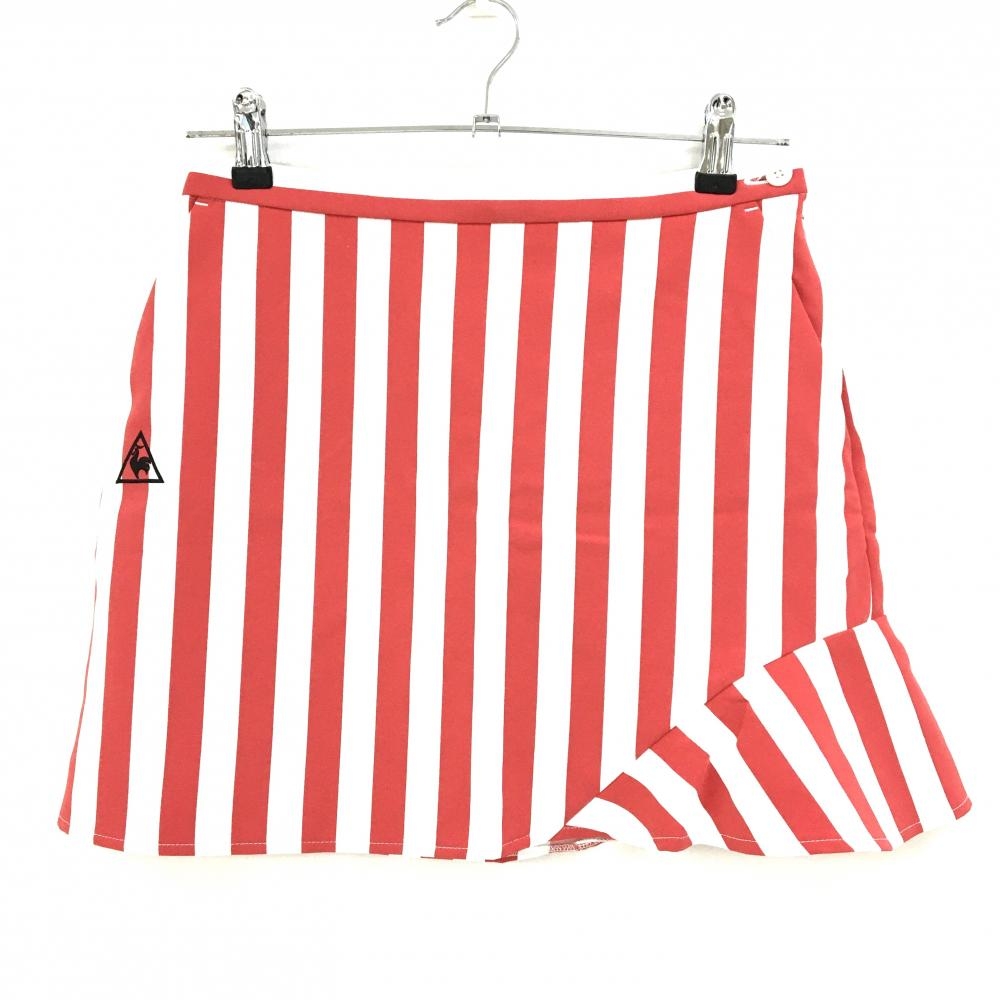【新品】ルコックゴルフ スカート レッド×白 ストライプ 内側インナーパンツ レディース 9 ゴルフウェア le coq sportif