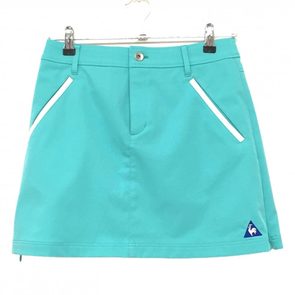 【超美品】ルコック スカート ミントグリーン ストレッチ レディース 9 ゴルフウェア le coq sportif