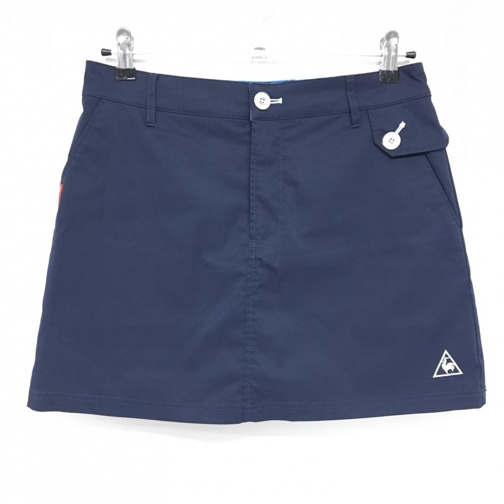 【超美品】ルコックゴルフ スカート ネイビー 背面ビッグロゴ 内側インナーパンツ ストレッチ レディース 11 ゴルフウェア le coq sportif