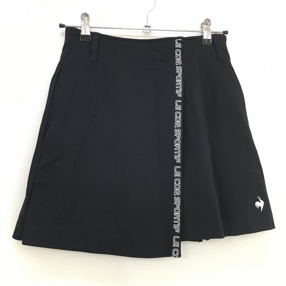 【超美品】ルコックゴルフ スカート 黒×白 ボックスプリーツ ストレッチ レディース 9 ゴルフウェア le coq sportif