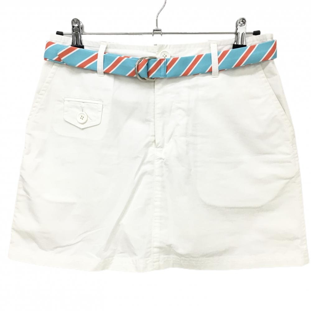 ルコックゴルフ スカート 白 無地 ベルト付き 内側インナーパンツ レディース 13 ゴルフウェア le coq sportif