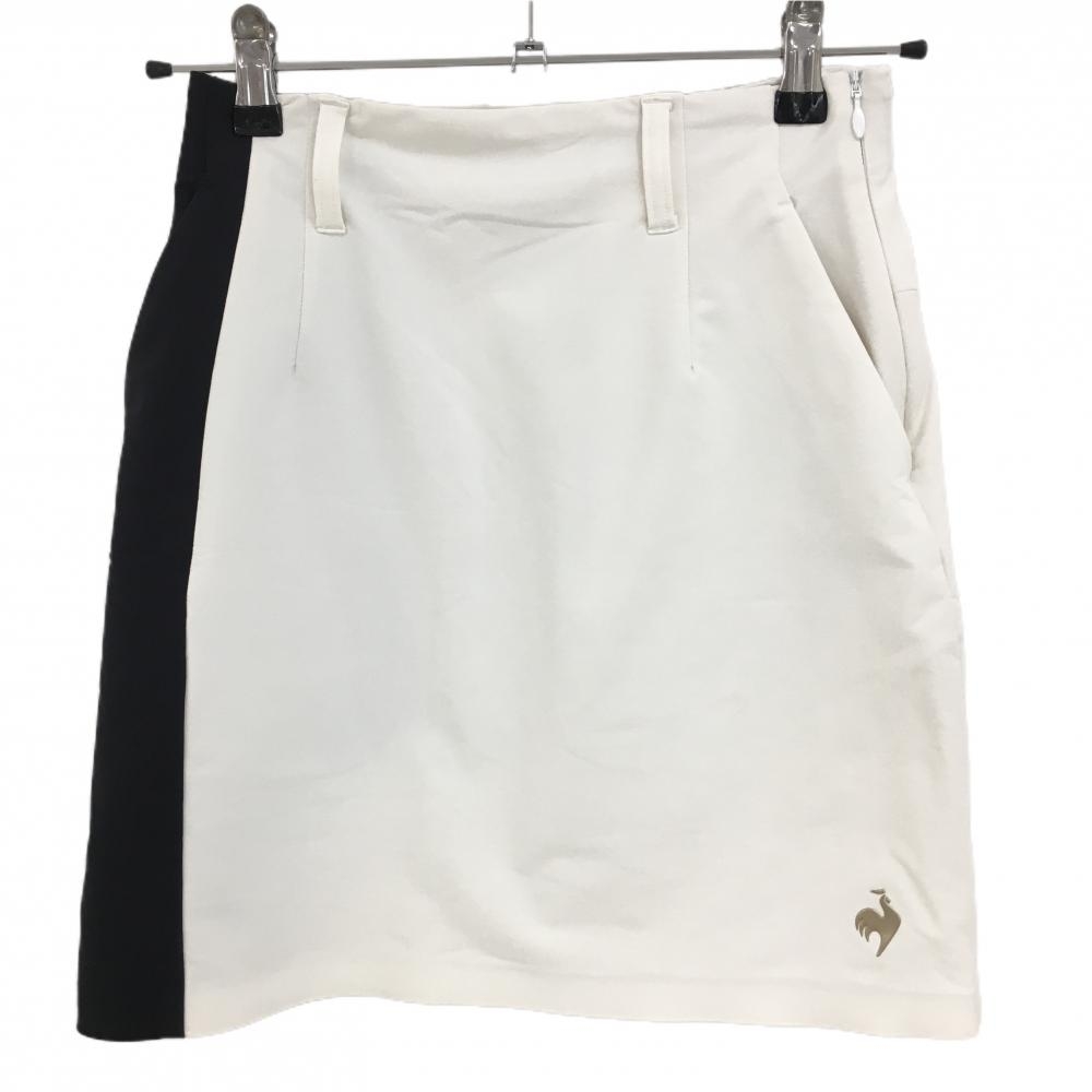 【美品】ルコックゴルフ スカート 白×黒 バイカラー  レディース 5 ゴルフウェア le coq sportif