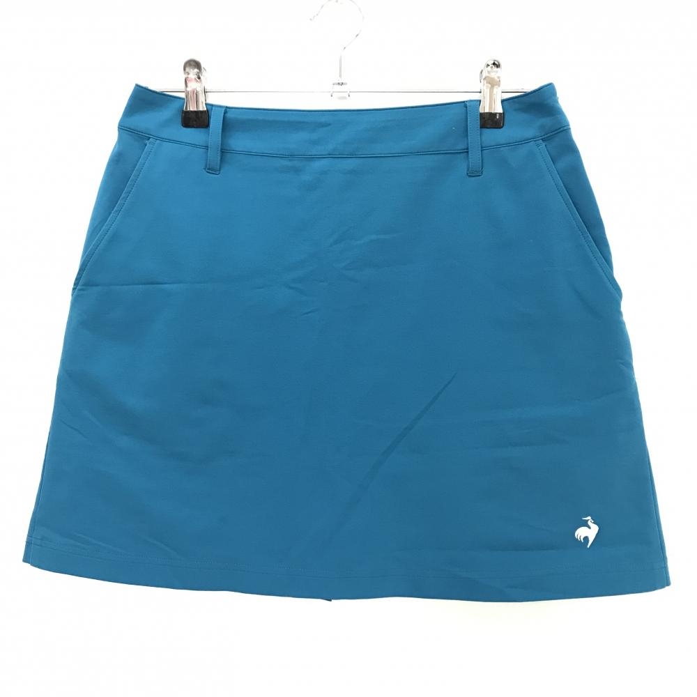 【超美品】ルコックゴルフ ストレッチスカート ブルーグリーン系 後ろ裾プリーツ レディース 11 ゴルフウェア le coq sportif