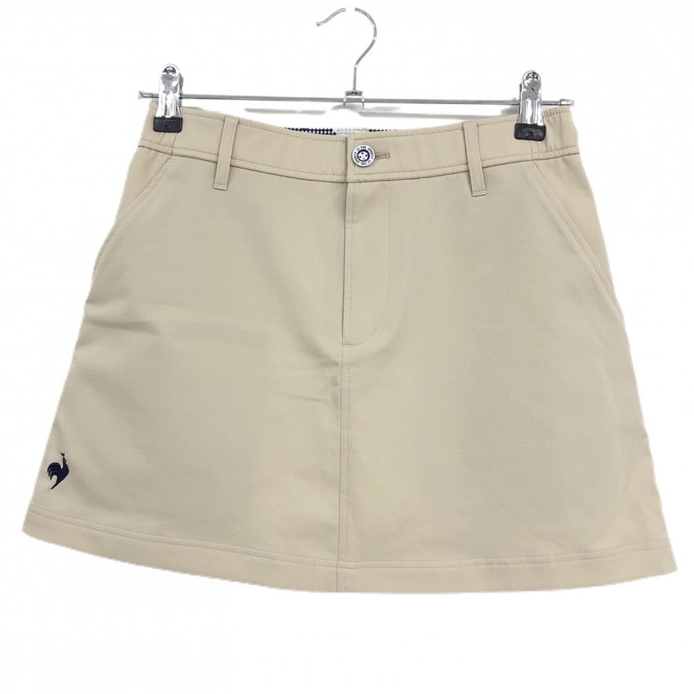 【超美品】ルコック スカート ベージュ ウエストサイドゴム 内側インナーパンツ  レディース 7(S) ゴルフウェア le coq sportif