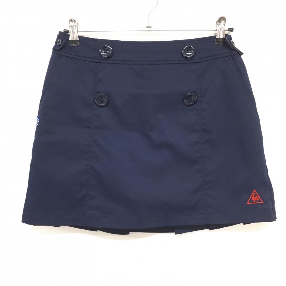 【超美品】ルコックゴルフ スカート ネイビー 後ろ裾プリーツ 後ろウエストゴム レディース 11 ゴルフウェア le coq sportif
