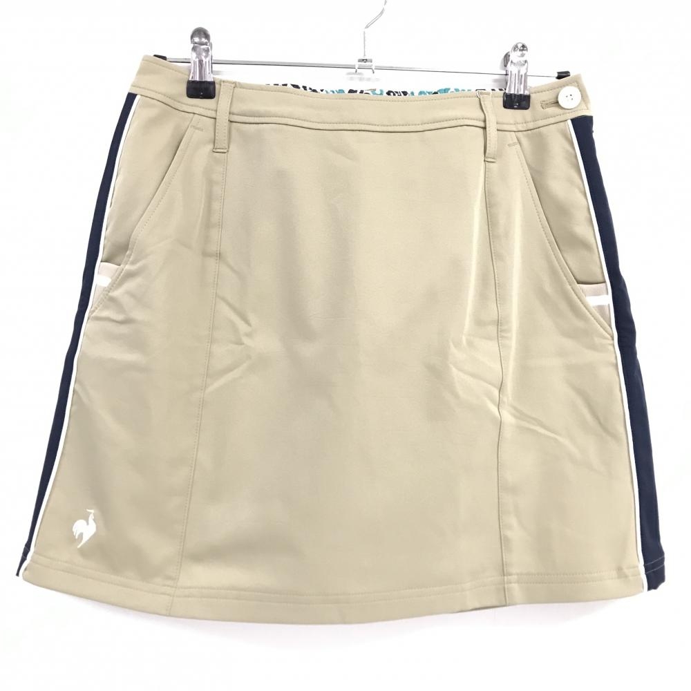 【新品】ルコックゴルフ スカート ベージュ系 ネイビー 内側インナーパンツ レディース LL ゴルフウェア le coq sportif