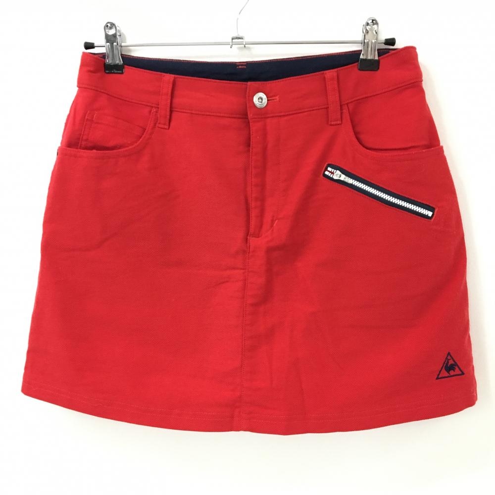 ルコックゴルフ スカート レッド×ネイビー 内側インナーパンツ レディース 13 ゴルフウェア le coq sportif