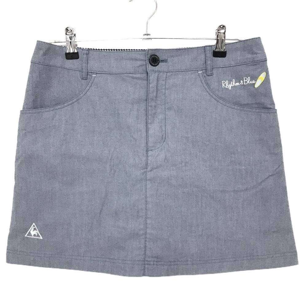 【超美品】ルコックゴルフ スカート ネイビー×白 ヤシの木ワッペン ロゴ刺しゅう ストレッチ レディース 13 ゴルフウェア le coq sportif