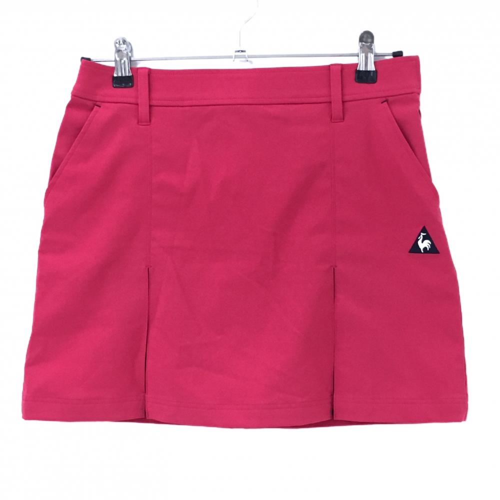 【超美品】ルコックゴルフ スカート レッド ストレッチ 背面ロゴ刺しゅう レディース 9 ゴルフウェア le coq sportif