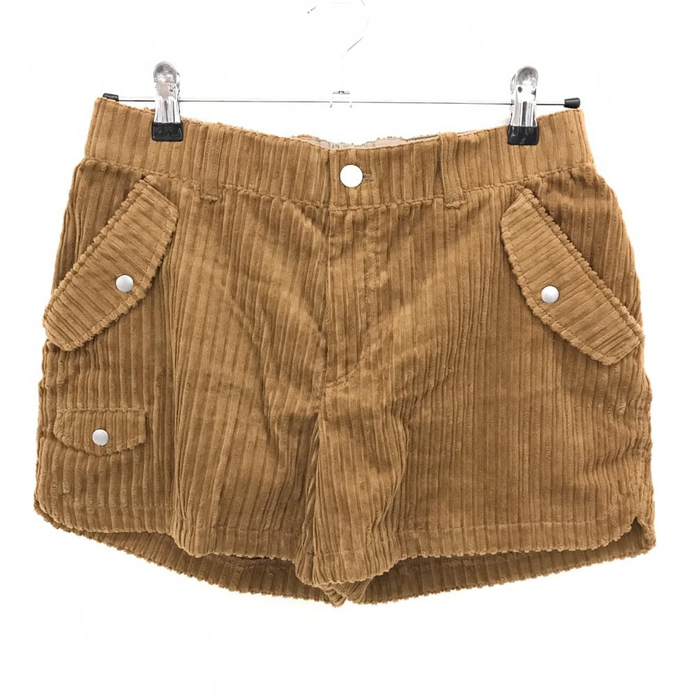 【超美品】ロサーセン ショートパンツ ブラウン コーデュロイ生地 バックロゴ レディース L ゴルフウェア Rosasen