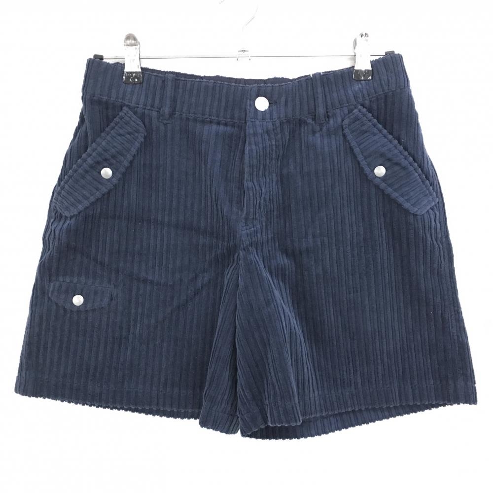 【新品】ロサーセン コーデュロイショートパンツ ネイビー ストレッチ  レディース L ゴルフウェア Rosasen