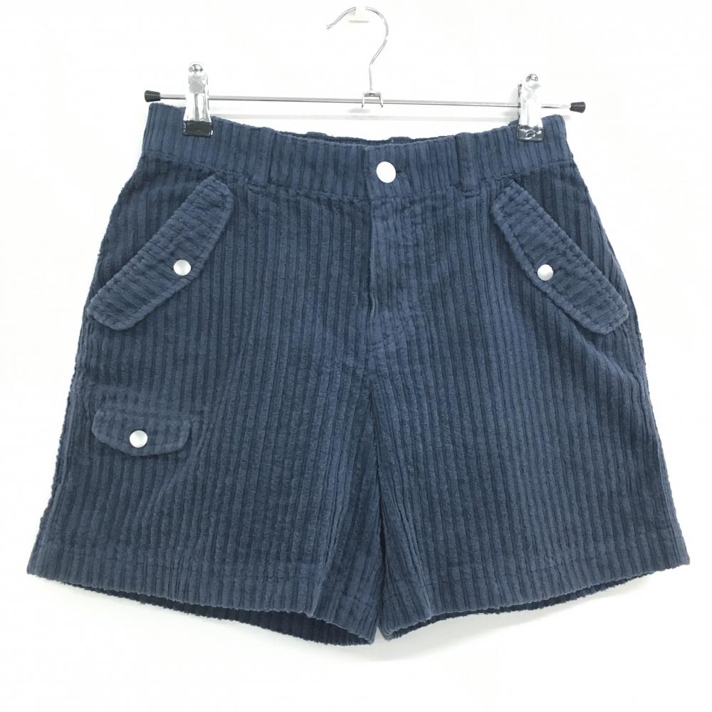 ロサーセン コーデュロイショートパンツ ネイビー 凸凹生地 ストレッチ レディース S ゴルフウェア Rosasen
