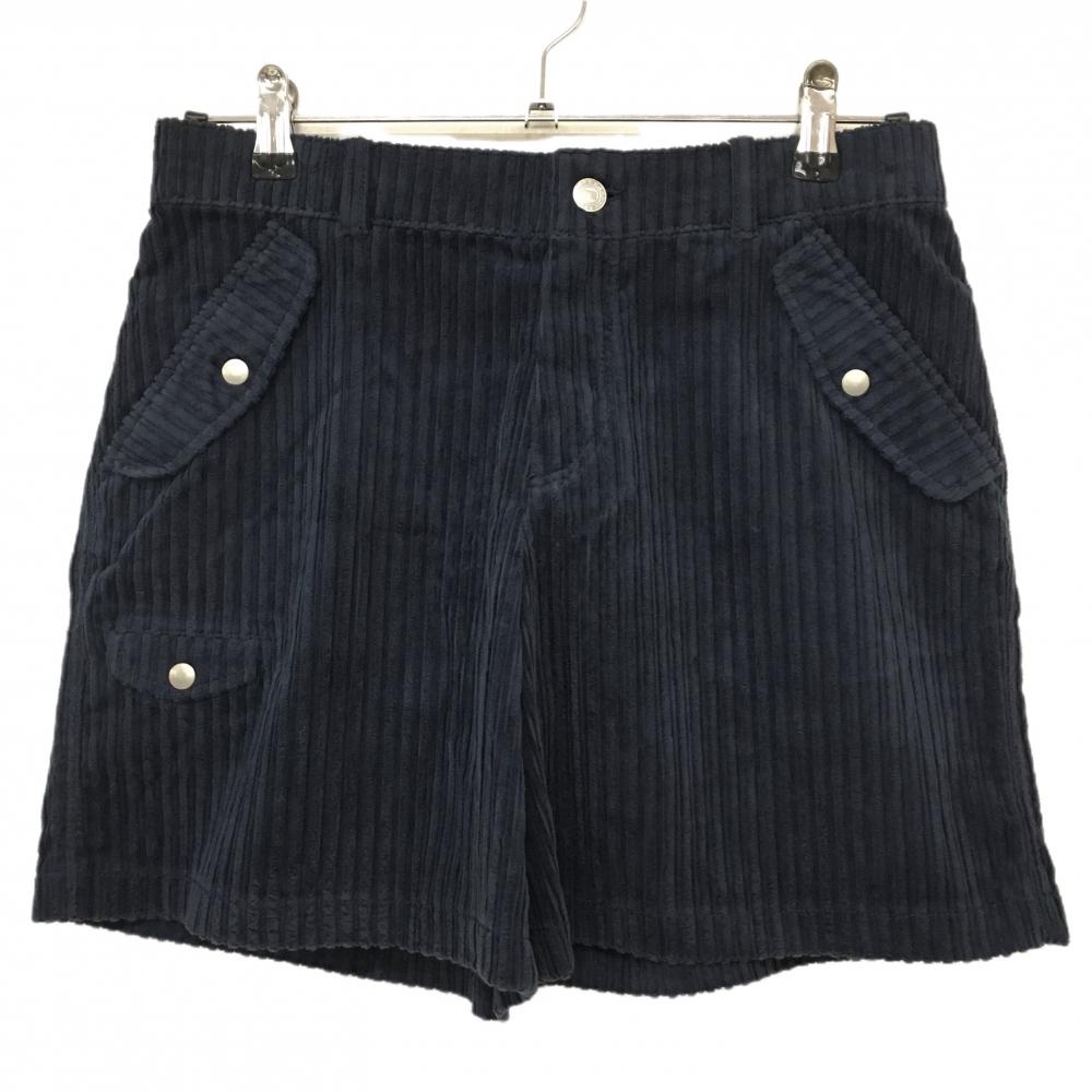 【新品】ロサーセン ショートパンツ ネイビー コーデュロイ ストレッチ  レディース L ゴルフウェア Rosasen