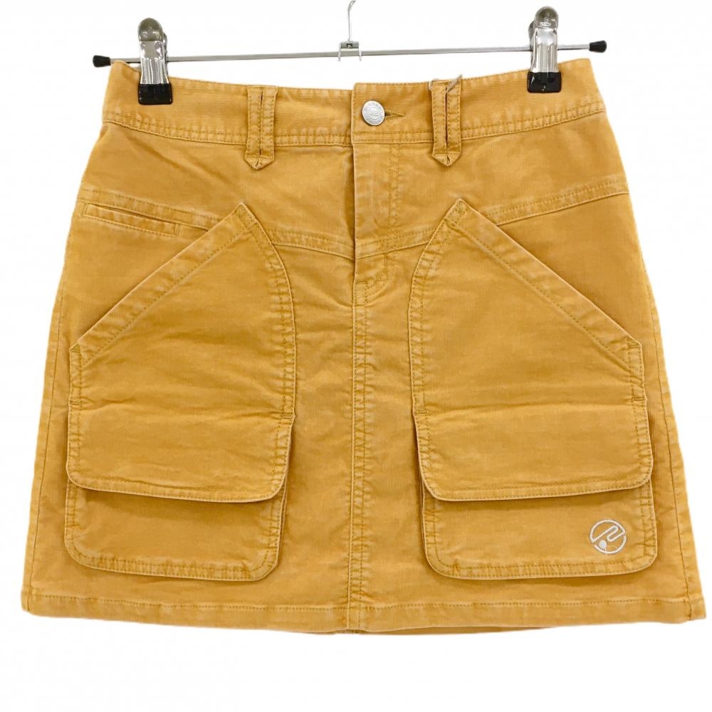 【新品】ロサーセン コーデュロイスカート オレンジ 複数ポケット  レディース S ゴルフウェア Rosasen