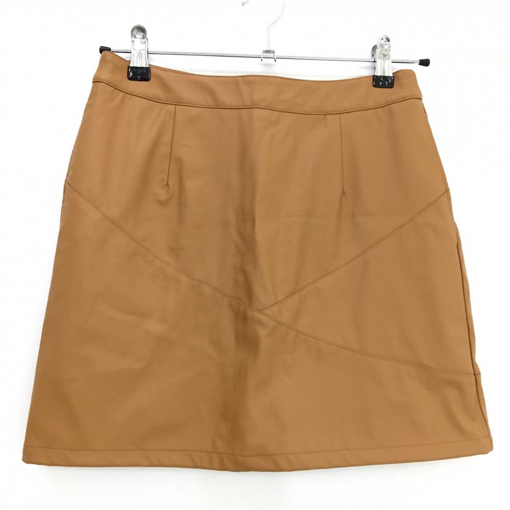 【美品】ロサーセン スカート キャメルブラウン 合皮 裏地付き レディース M ゴルフウェア Rosasen
