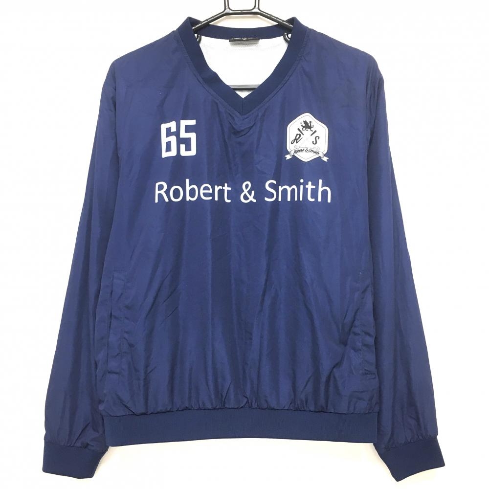 【超美品】ロバートアンドスミス スニード ネイビー×白 Vネック 裏地メッシュ メンズ M ゴルフウェア Robert＆Smith