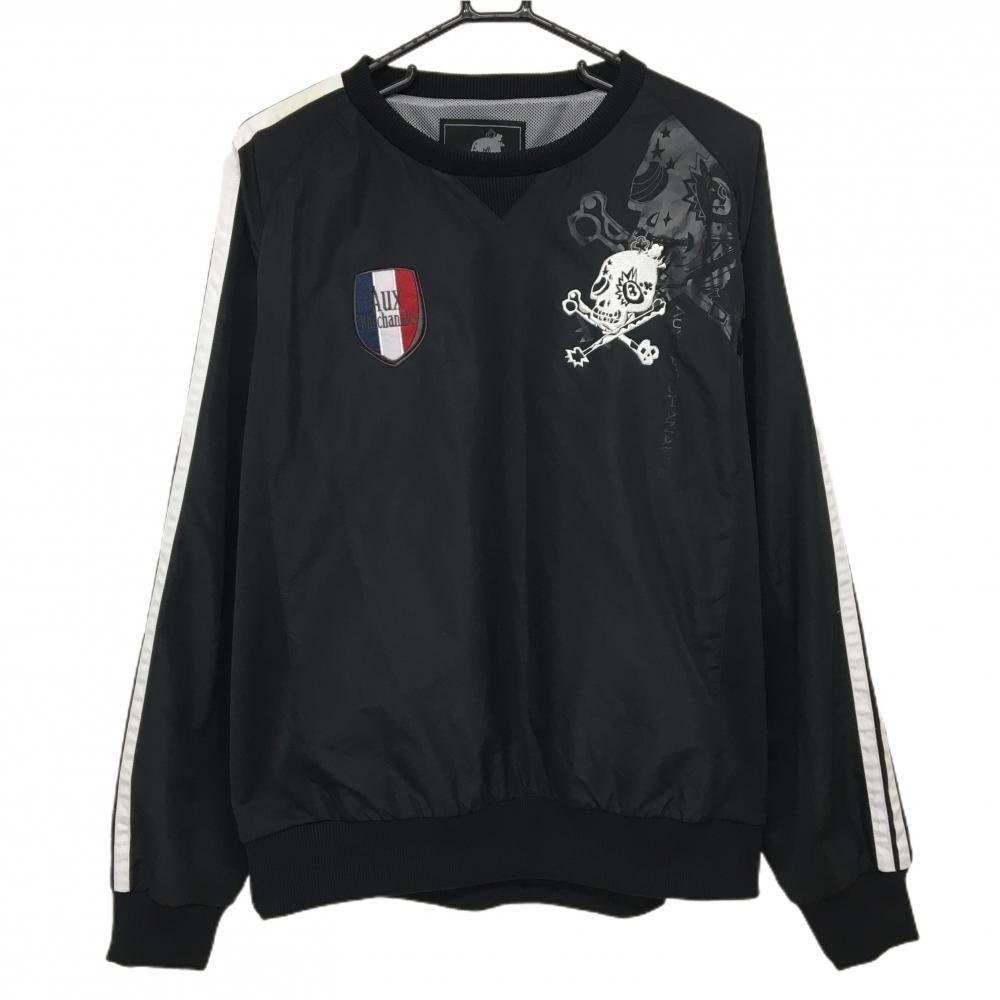 【超美品】オーバカナル スニード 黒×白 スカル 裏地メッシュ ブルゾン メンズ LL ゴルフウェア 
