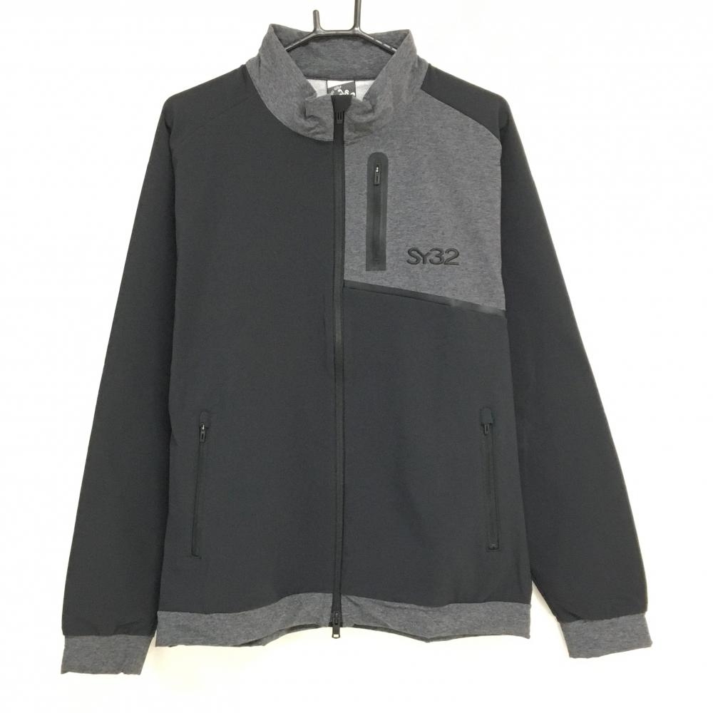 【新品】SY32 ジャケット 黒×杢グレー 裏起毛 撥水 保温 ストームフリース メンズ XL ゴルフウェア 2023年モデル SY32 BY SWEET YEARS