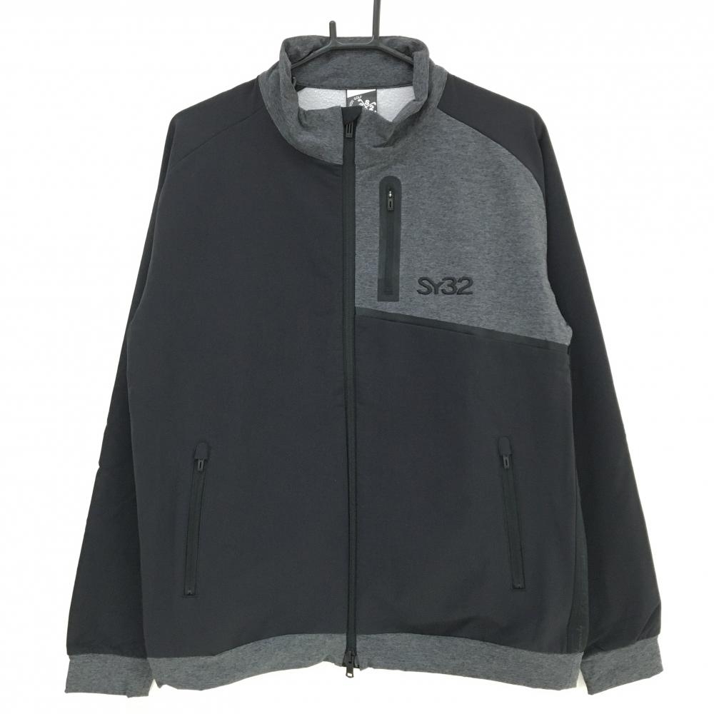 【新品】SY32 ジャケット 黒×杢グレー 裏起毛 撥水 保温 ストームフリース　 メンズ L ゴルフウェア 2023年モデル SY32 BY SWEET YEARS
