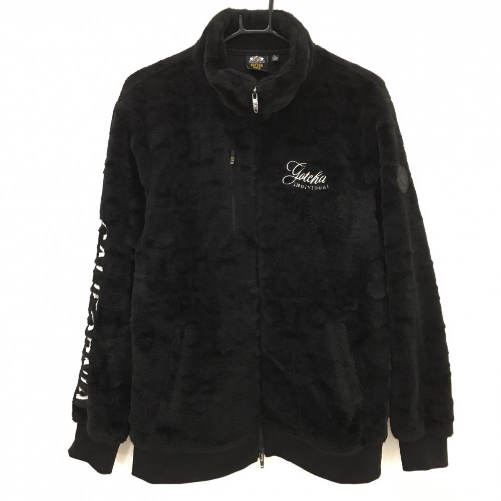 【美品】ガッチャゴルフ ボアジャケット 黒 バックロゴ刺しゅう  メンズ L ゴルフウェア GOTCHA GOLF