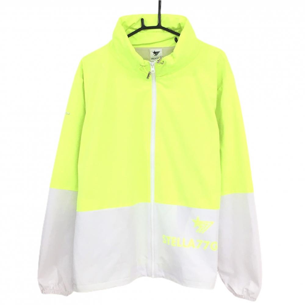 ステラセブンティーンセブンゴルフ ジャケット 蛍光イエロー×白 バイカラー  メンズ XXL  ゴルフウェア STELLA77GOLF