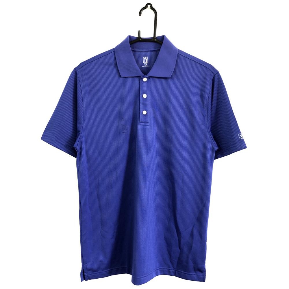 PGA ピージーエーツアー 半袖ポロシャツ ネイビーパープル メンズ S/P ゴルフウェア 画像