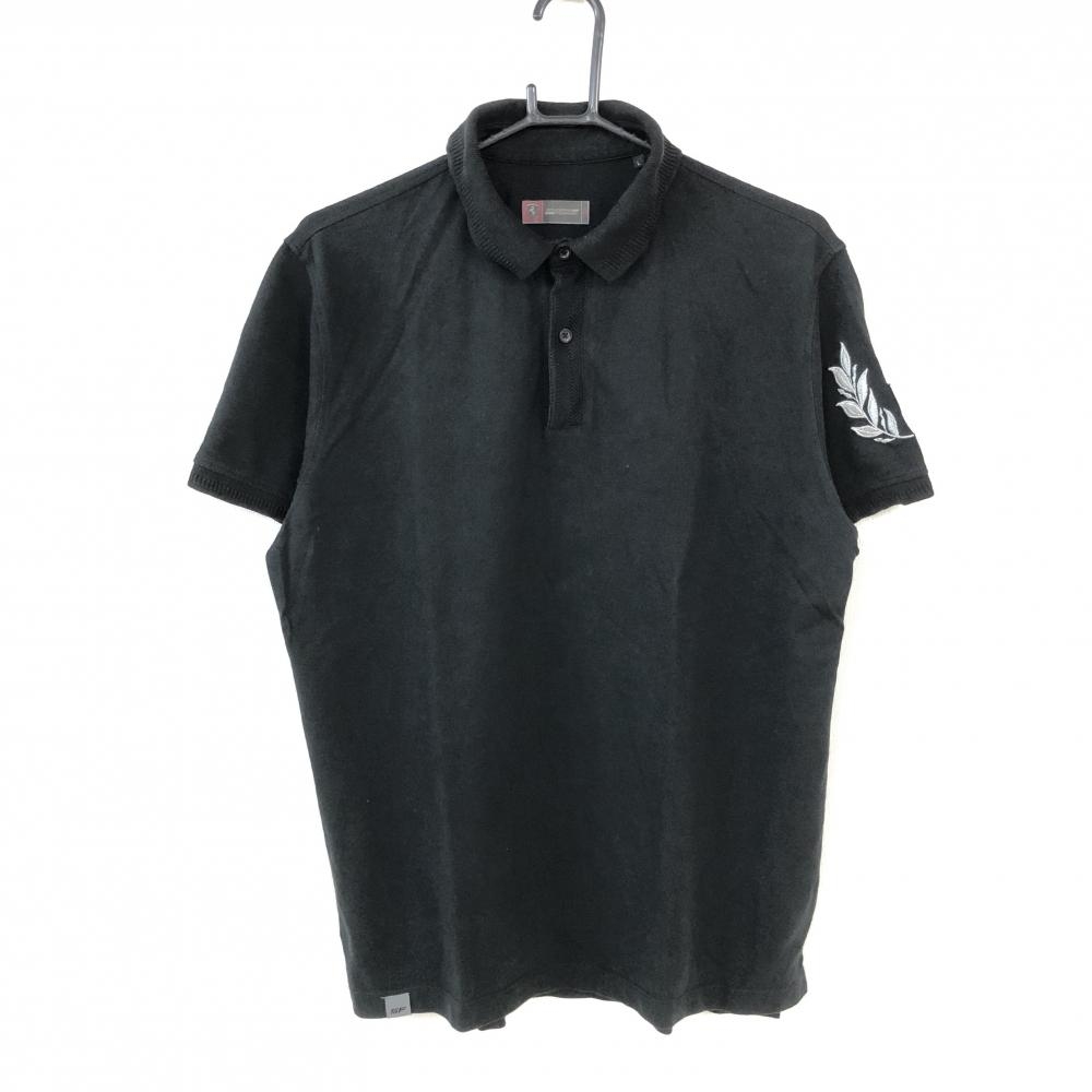 美品 Scuderia スクーデリア フェラーリ 半袖ポロシャツ 黒 ライトグレー 袖ワッペン刺しゅう メンズ L ゴルフウェア 中古ゴルフウェア通販サイトreonard レオナード