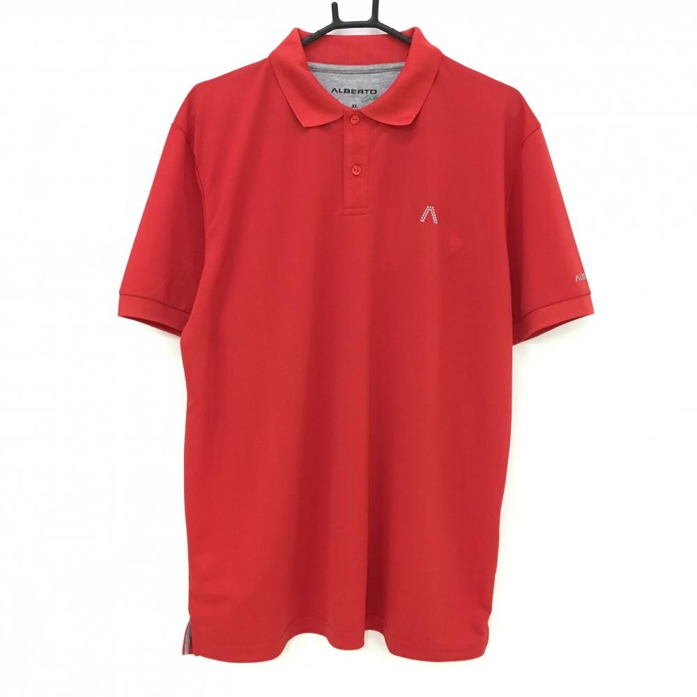【新品】アルベルトゴルフ 半袖ポロシャツ レッド 吸湿速乾 COOLER メンズ XL ゴルフウェア アルベルトゴルフ