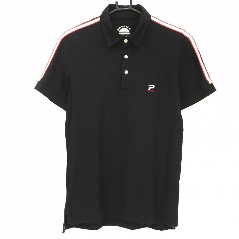 パームスアンドコー 半袖ポロシャツ 黒×レッド コットン100％  メンズ S ゴルフウェア PALMS＆CO.